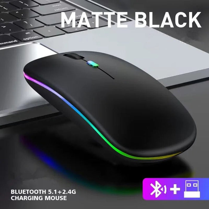 Tablet Phone Computer Bluetooth Wireless Mouse Charging Luminous 2.4G USB Wireless Mouse Portable Mouse - CLICK TIK