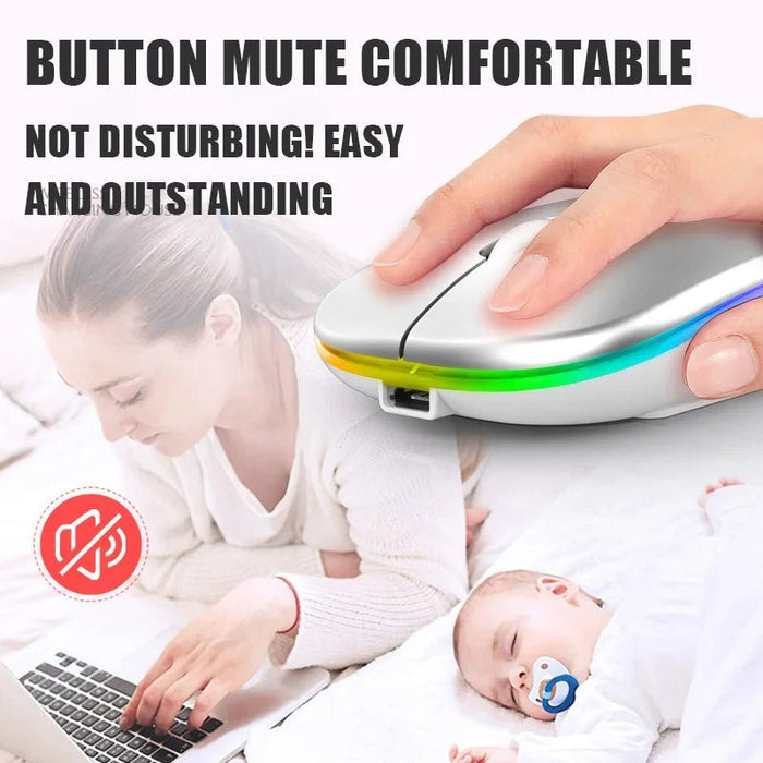 Tablet Phone Computer Bluetooth Wireless Mouse Charging Luminous 2.4G USB Wireless Mouse Portable Mouse - CLICK TIK