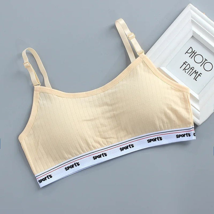 Teenagers Girls Lingerie Cotton Underwear Sets Kids Young Girls Training Bras Puberty Students Bra Vest Brassiere Panties 8 - 16Y - CLICK TIK