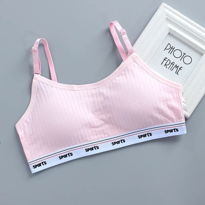 Teenagers Girls Lingerie Cotton Underwear Sets Kids Young Girls Training Bras Puberty Students Bra Vest Brassiere Panties 8 - 16Y - CLICK TIK