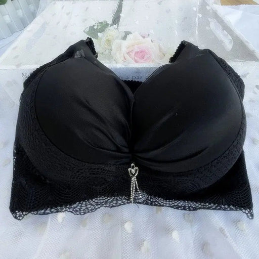 Thickened and extra thick 12CM small chest gathered bra without steel ring, bra with side breasts and sexy underwear - CLICK TIK