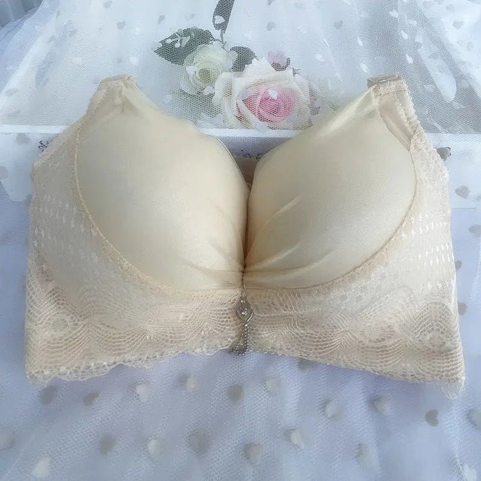 Thickened and extra thick 12CM small chest gathered bra without steel ring, bra with side breasts and sexy underwear - CLICK TIK