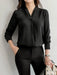 V Neck Gas Field Black Formal Wear All - Match Anti - Wrinkle Satin - CLICK TIK