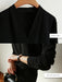 V Neck Gas Field Black Formal Wear All - Match Anti - Wrinkle Satin - CLICK TIK
