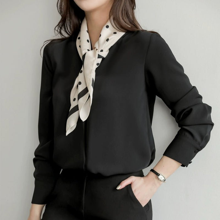 V Neck Gas Field Black Formal Wear All - Match Anti - Wrinkle Satin - CLICK TIK
