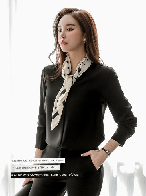 V Neck Gas Field Black Formal Wear All - Match Anti - Wrinkle Satin - CLICK TIK