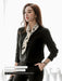 V Neck Gas Field Black Formal Wear All - Match Anti - Wrinkle Satin - CLICK TIK