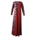 Vintage Summer Autumn Dress Women Muslim Party Flower Dresses Floral Printing 3/4 Sleeve Robe Long Maxi Dress Gown Islam - CLICK TIK
