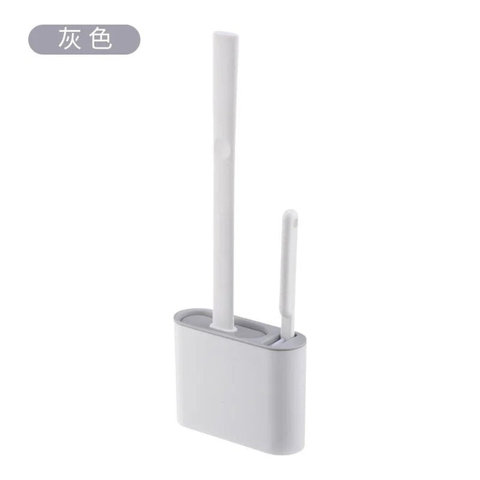 Wall Hanging Toilet Brush with Holder Long Handled Silicone Toilet Brush Soft Bristles WC Cleaning Brush Bathroom Accessories - CLICK TIK
