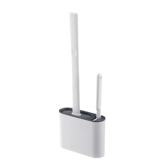Wall Hanging Toilet Brush with Holder Long Handled Silicone Toilet Brush Soft Bristles WC Cleaning Brush Bathroom Accessories - CLICK TIK