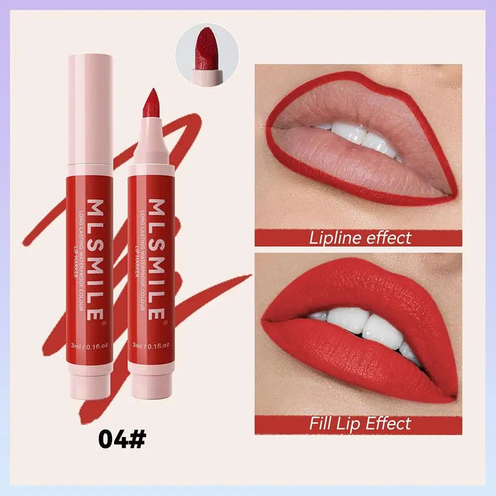 Waterproof Matte Lipliner Pencil Lip Stain Marker Long Lasting Color Effect Lip Pen Sweat Proof Hydrating Lips Makeup Cosmetic - CLICK TIK