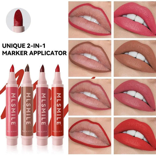Waterproof Matte Lipliner Pencil Lip Stain Marker Long Lasting Color Effect Lip Pen Sweat Proof Hydrating Lips Makeup Cosmetic - CLICK TIK