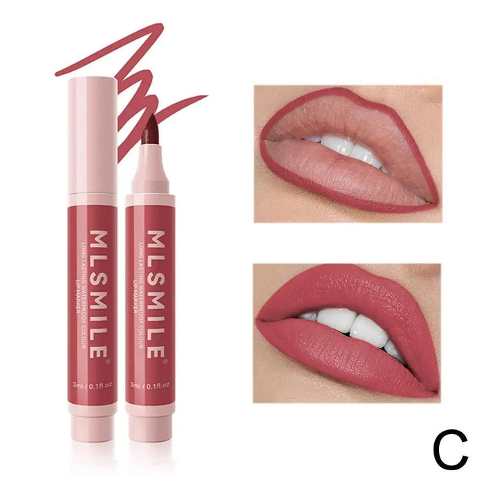 Waterproof Matte Lipliner Pencil Lip Stain Marker Long Lasting Color Effect Lip Pen Sweat Proof Hydrating Lips Makeup Cosmetic - CLICK TIK