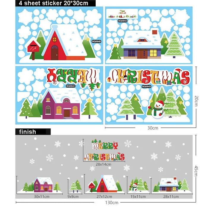 Window Stickers Christmas Decoration for Home 2024 New Year Santa Wall Sticker Navidad Gift Festival Party Xmas Window Decor - CLICK TIK