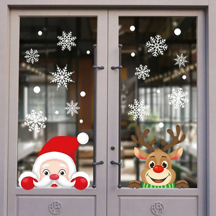 Window Stickers Christmas Decoration for Home 2024 New Year Santa Wall Sticker Navidad Gift Festival Party Xmas Window Decor - CLICK TIK