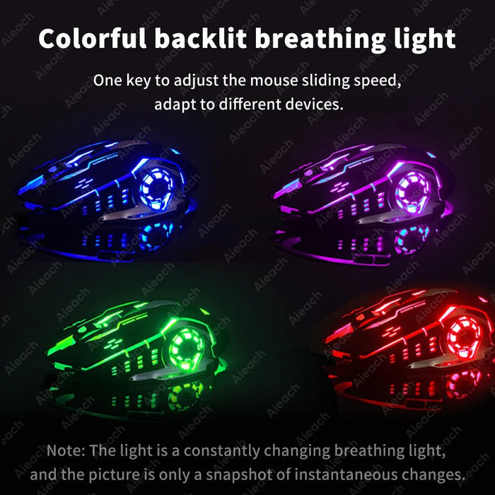 Wireless Bluetooth Gaming Mouse 2.4g USB Rechargeable Ergonomic Mechanical Backlight Design for Laptop PC Computer Gamer - CLICK TIK