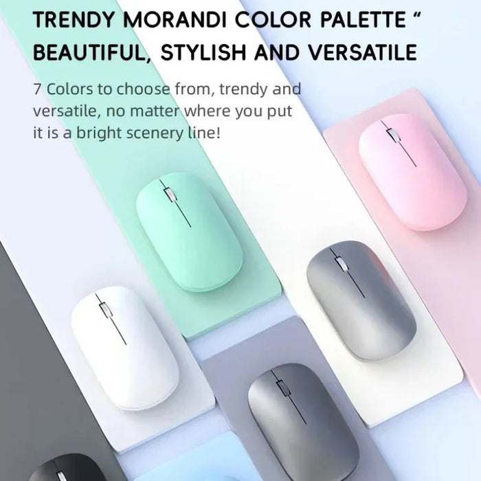 Wireless Mouse Bluetooth Silent 2.4G Dual - mode Type - C Charging Ergonomic Morandi Portable Laptop Office Gaming Mouse - CLICK TIK