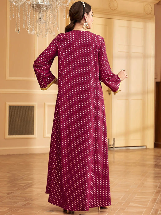 Women Arab Muslim Dress Abaya Embroidery Gilded Maxi Abayas Dubai Turkey Islam Kaftan Longue Musulmane Vestidos Largos - CLICK TIK