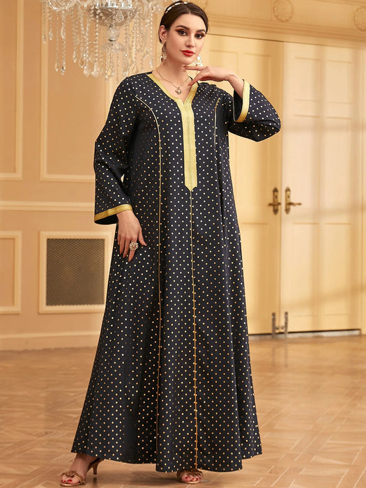 Women Arab Muslim Dress Abaya Embroidery Gilded Maxi Abayas Dubai Turkey Islam Kaftan Longue Musulmane Vestidos Largos - CLICK TIK