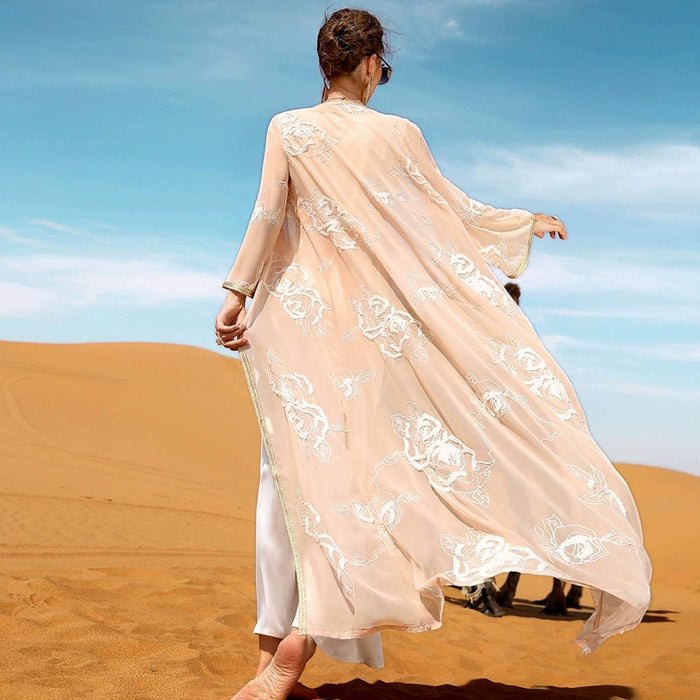 Women's Ba7044 Adenium Obesum Dress Embroidery - CLICK TIK