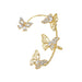 Women'S Elegant Butterfly Ear Cuffs - No - Piercing Ear Hooks, Synthetic Gemstone Accents, Everyday & Formal Jewelry for Parties, Weddings, Everyday Outfits - Non - Piercing Ear Clips for Sensitive Light Beige, Party Accessories, - CLICK TIK