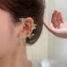 Women'S Elegant Butterfly Ear Cuffs - No - Piercing Ear Hooks, Synthetic Gemstone Accents, Everyday & Formal Jewelry for Parties, Weddings, Everyday Outfits - Non - Piercing Ear Clips for Sensitive Light Beige, Party Accessories, - CLICK TIK
