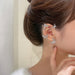 Women'S Elegant Butterfly Ear Cuffs - No - Piercing Ear Hooks, Synthetic Gemstone Accents, Everyday & Formal Jewelry for Parties, Weddings, Everyday Outfits - Non - Piercing Ear Clips for Sensitive Light Beige, Party Accessories, - CLICK TIK