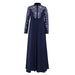 Women's Muslim Long Dresses Oversized Loose Floral Printed Casual Long Sleeved Ramadan Outfit Islamic Dubai Modest Abaya - CLICK TIK