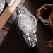 Women's Silvery Watch Ring Necklace Earrings Bracelet Set Rhinestone Fashion Wristwatch Female Casual Ladies Quartz Watches - CLICK TIK