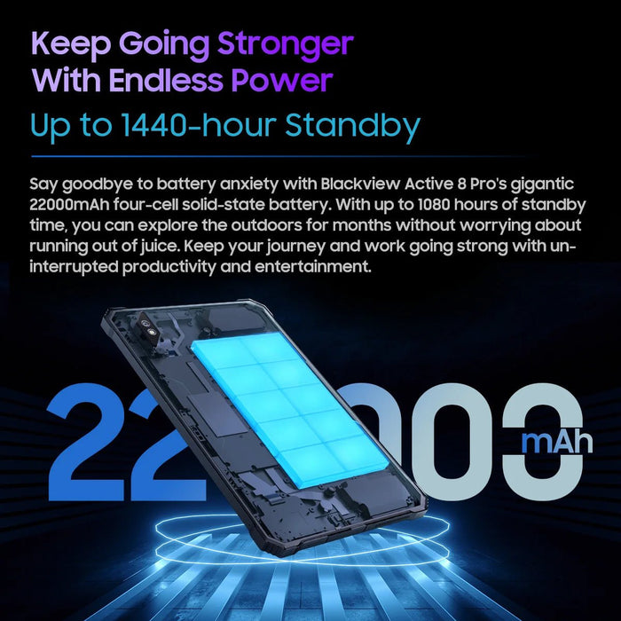 [World Premeire] Blackview Active 8 Pro Rugged Tablets Android 13 10.36" 2.4K Display Helio G99 16GB 256GB Tablet PC 22000mAh - CLICK TIK