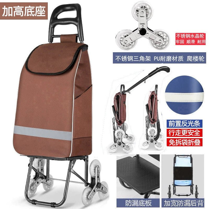 Zhuo Ya Shopping Cart Household Portable Foldable Shopping Cart Luggage Trolley Hand Buggy Trolley Luggage Trolley Trolley Trailer - CLICK TIK