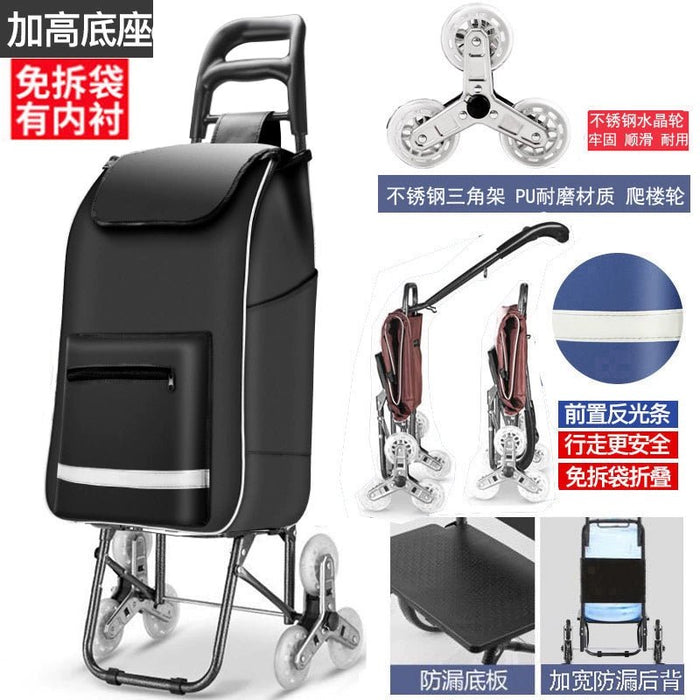 Zhuo Ya Shopping Cart Household Portable Foldable Shopping Cart Luggage Trolley Hand Buggy Trolley Luggage Trolley Trolley Trailer - CLICK TIK