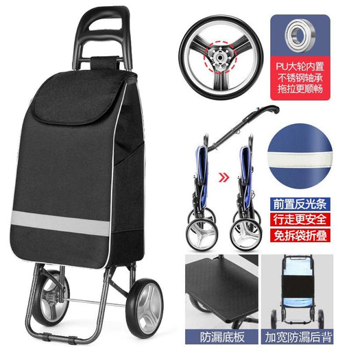 Zhuo Ya Shopping Cart Household Portable Foldable Shopping Cart Luggage Trolley Hand Buggy Trolley Luggage Trolley Trolley Trailer - CLICK TIK
