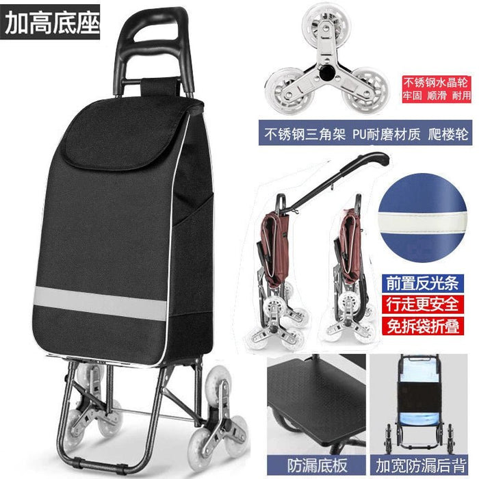 Zhuo Ya Shopping Cart Household Portable Foldable Shopping Cart Luggage Trolley Hand Buggy Trolley Luggage Trolley Trolley Trailer - CLICK TIK