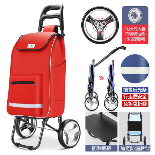 Zhuo Ya Shopping Cart Household Portable Foldable Shopping Cart Luggage Trolley Hand Buggy Trolley Luggage Trolley Trolley Trailer - CLICK TIK