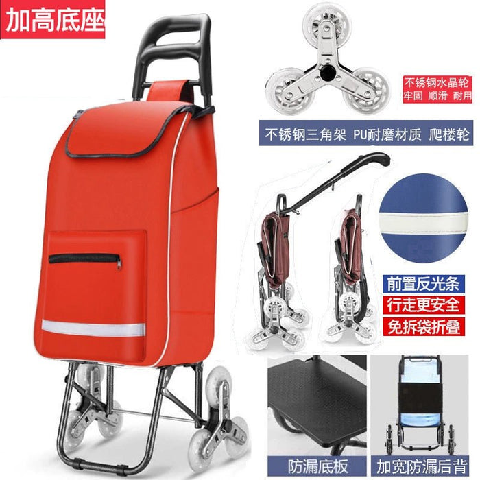 Zhuo Ya Shopping Cart Household Portable Foldable Shopping Cart Luggage Trolley Hand Buggy Trolley Luggage Trolley Trolley Trailer - CLICK TIK