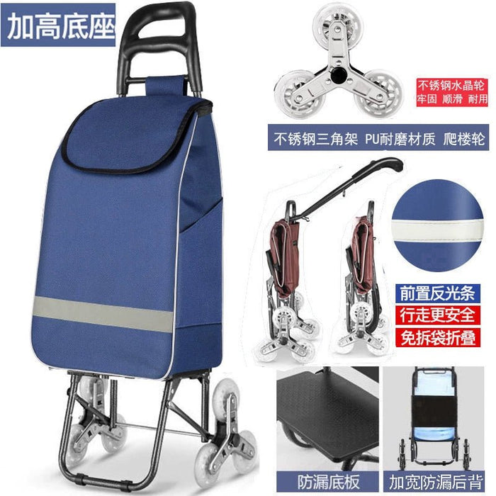 Zhuo Ya Shopping Cart Household Portable Foldable Shopping Cart Luggage Trolley Hand Buggy Trolley Luggage Trolley Trolley Trailer - CLICK TIK