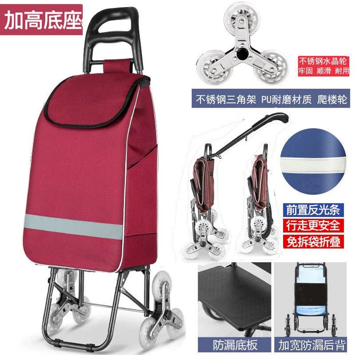 Zhuo Ya Shopping Cart Household Portable Foldable Shopping Cart Luggage Trolley Hand Buggy Trolley Luggage Trolley Trolley Trailer - CLICK TIK