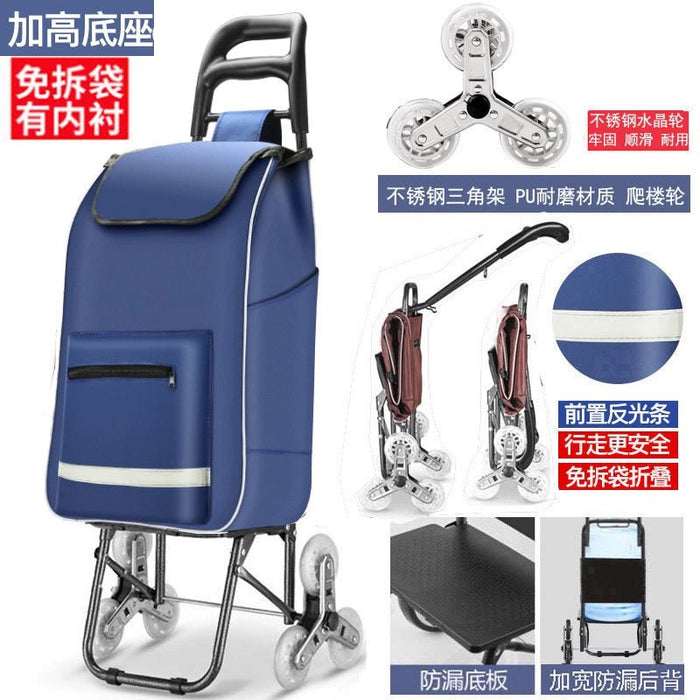 Zhuo Ya Shopping Cart Household Portable Foldable Shopping Cart Luggage Trolley Hand Buggy Trolley Luggage Trolley Trolley Trailer - CLICK TIK
