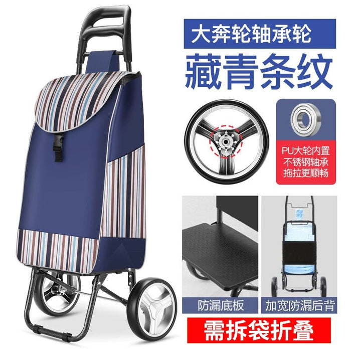Zhuo Ya Shopping Cart Household Portable Foldable Shopping Cart Luggage Trolley Hand Buggy Trolley Luggage Trolley Trolley Trailer - CLICK TIK