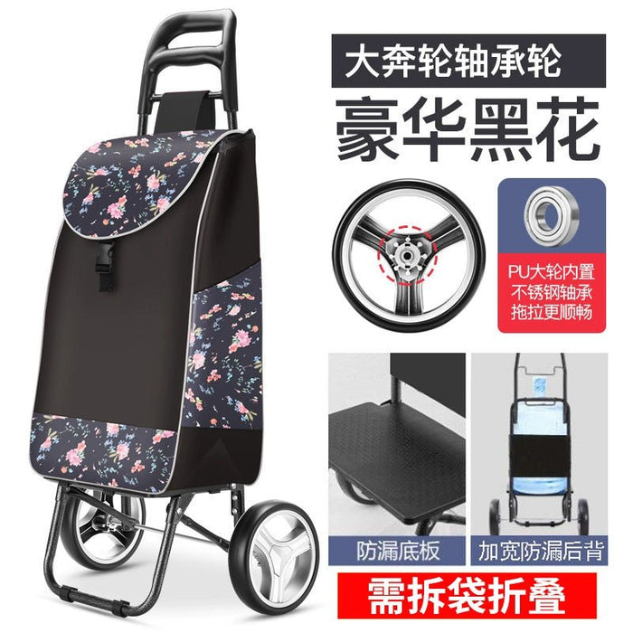 Zhuo Ya Shopping Cart Household Portable Foldable Shopping Cart Luggage Trolley Hand Buggy Trolley Luggage Trolley Trolley Trailer - CLICK TIK