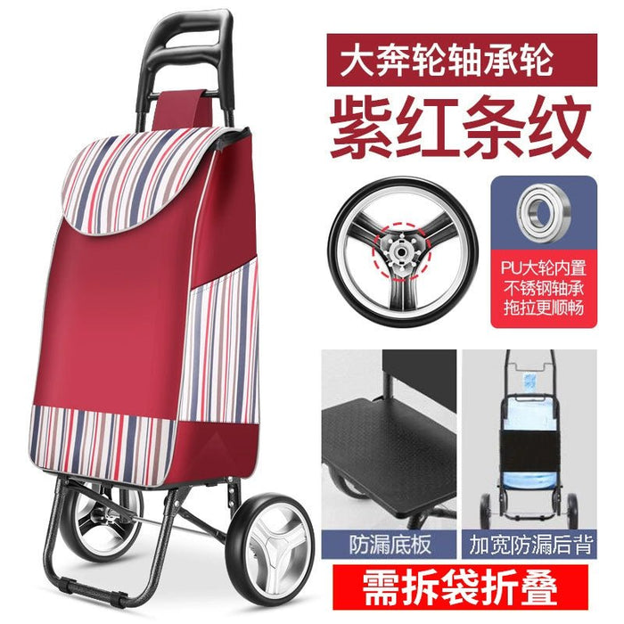 Zhuo Ya Shopping Cart Household Portable Foldable Shopping Cart Luggage Trolley Hand Buggy Trolley Luggage Trolley Trolley Trailer - CLICK TIK
