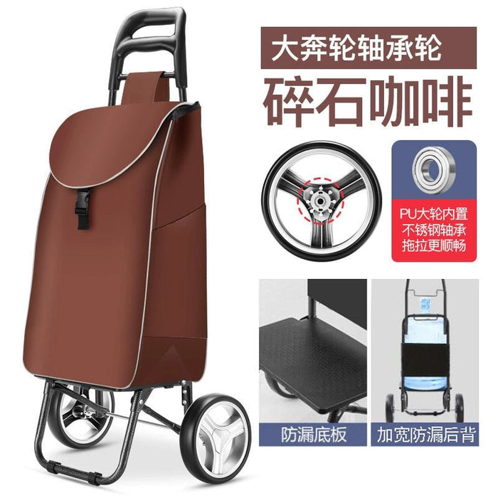 Zhuo Ya Shopping Cart Household Portable Foldable Shopping Cart Luggage Trolley Hand Buggy Trolley Luggage Trolley Trolley Trailer - CLICK TIK