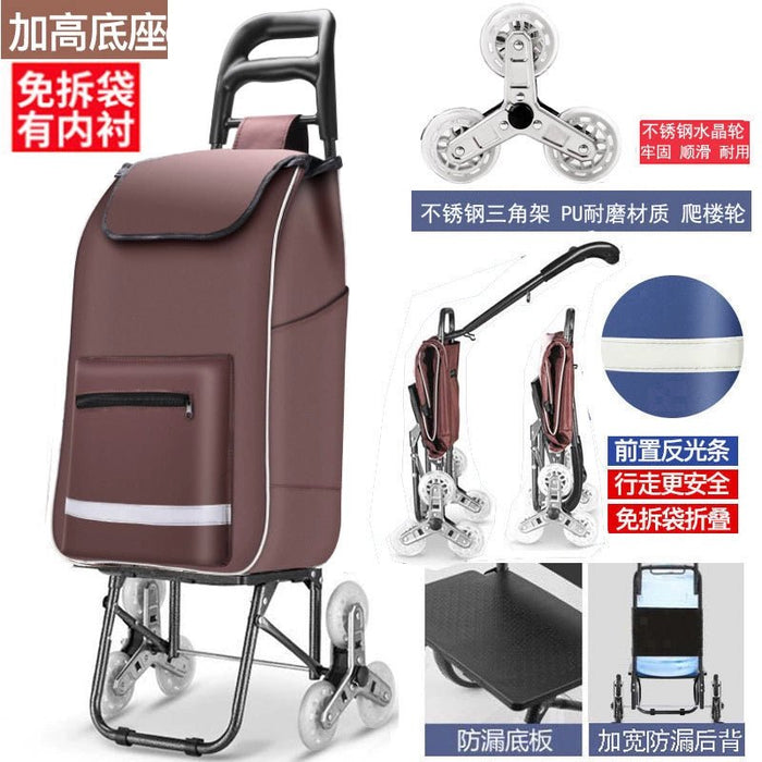 Zhuo Ya Shopping Cart Household Portable Foldable Shopping Cart Luggage Trolley Hand Buggy Trolley Luggage Trolley Trolley Trailer - CLICK TIK