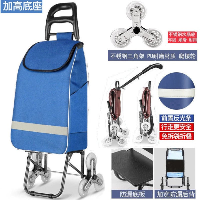 Zhuo Ya Shopping Cart Household Portable Foldable Shopping Cart Luggage Trolley Hand Buggy Trolley Luggage Trolley Trolley Trailer - CLICK TIK